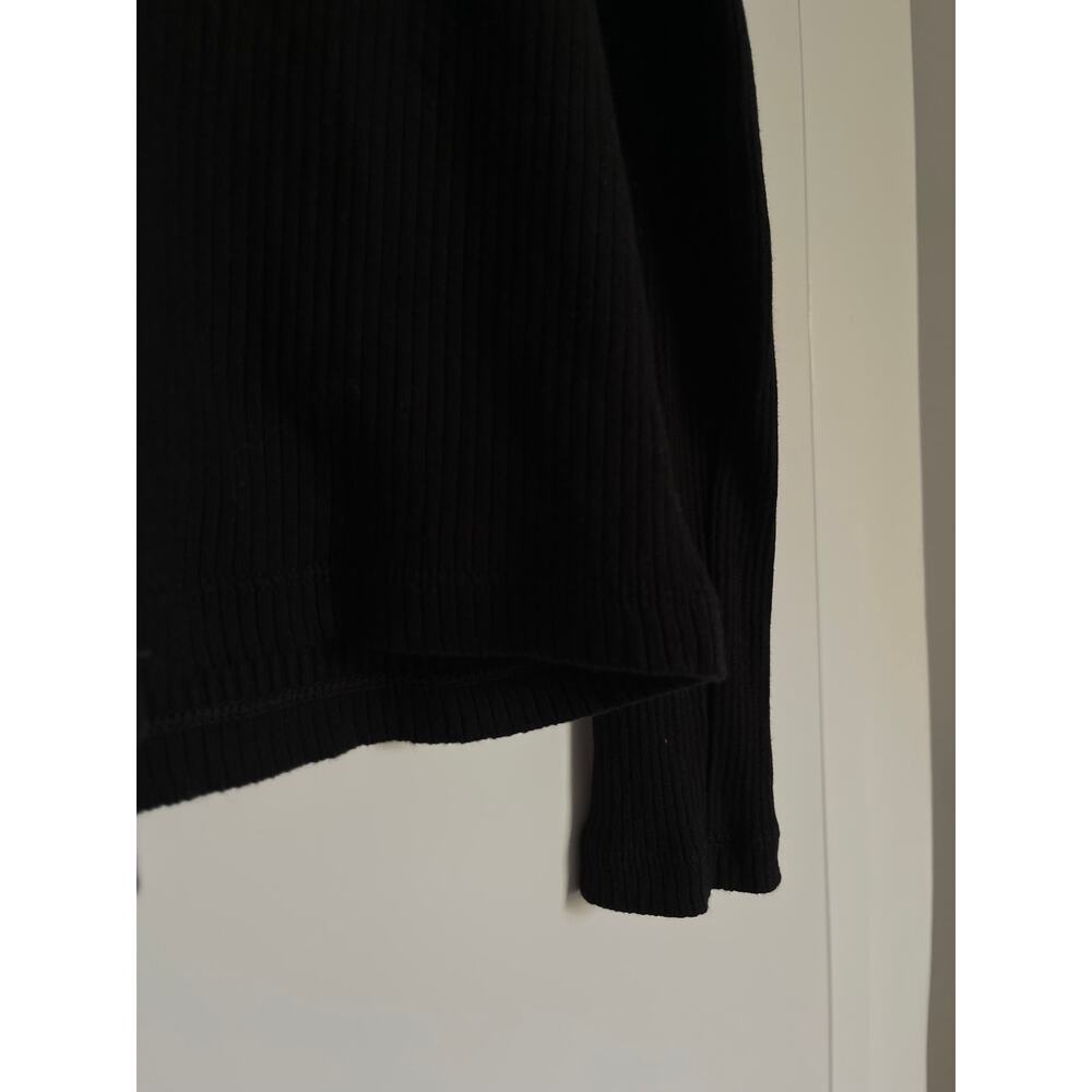Uniqlo — Black Ribbed High Neck T-Shirt Long Sleeve — Women's Size Small NWT NEW - Picture 11 of 16